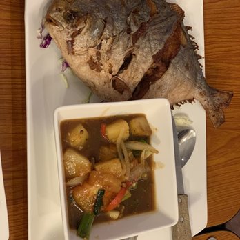Pikul Thai Bistro - Pompano Fish (Big Fish and was crispy and fresh) - Thai Near Me - Fairfield, California Pikul Thai Bistro - Pompano Fish (Big Fish and was crispy and fresh) - Thai Near Me - Fairfield, California