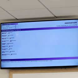 Laboratory - Some weird screens to show pharmacy check-ins and when medicines are ready.