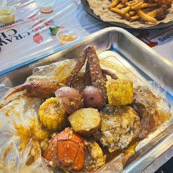 Crawfish Chef - Combo 3 - crab legs, potatoes and corn. Shrimp substituted with lobster tail - Seafood Near Me - Bellevue, Washington Crawfish Chef - Combo 3 - crab legs, potatoes and corn. Shrimp substituted with lobster tail - Seafood Near Me - Bellevue, Washington