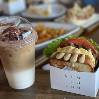 Semicolon Cafe - Bulgogi sandwich with iced tiramisu latte - Sandwiches Near Me - Chantilly, Virginia Semicolon Cafe - Bulgogi sandwich with iced tiramisu latte - Sandwiches Near Me - Chantilly, Virginia