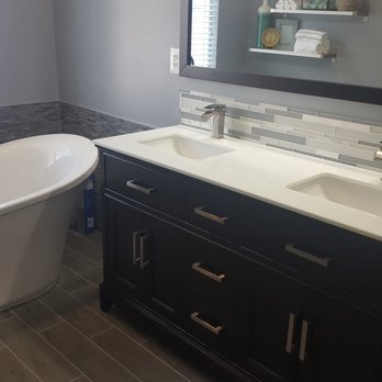 Mistival - Bathroom - Kitchen & Floors - Porcelain tile wood pattern flooring and vanity - Flooring Near Me - Gaithersburg, Maryland Mistival - Bathroom - Kitchen & Floors - Porcelain tile wood pattern flooring and vanity - Flooring Near Me - Gaithersburg, Maryland