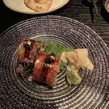 Aqua - focaccia and scallop crystal sushi - Japanese Near Me - New York, New York Aqua - focaccia and scallop crystal sushi - Japanese Near Me - New York, New York