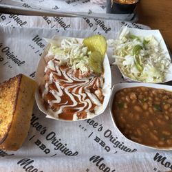 Smoked Turkey Platter, Marinated Slaw, Baked Beans, Cornbread