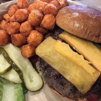 Burger Bar Chicago - Excellent cheeseburger with sweet potato tater tots. - Burgers Near Me - Chicago, Illinois Burger Bar Chicago - Excellent cheeseburger with sweet potato tater tots. - Burgers Near Me - Chicago, Illinois