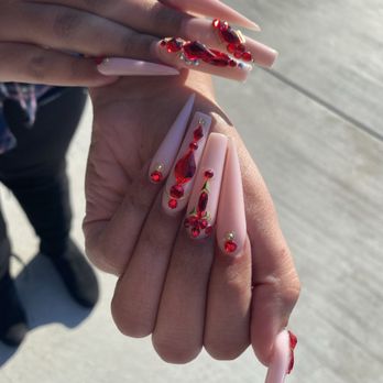 Ruby Rachelle Nails - sculpted nails! W/bling - Nail Technicians Near Me - Fontana, California