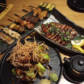 Izakaya Nana - Crazy nana roll, grilled squid, sampler of skewers. - Izakaya Near Me - Queens, New York Izakaya Nana - Crazy nana roll, grilled squid, sampler of skewers. - Izakaya Near Me - Queens, New York