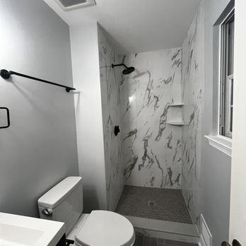 Click Construction and Remodeling - Marble looking shower tile - General Contractors Near Me - Ashburn, Virginia Click Construction and Remodeling - Marble looking shower tile - General Contractors Near Me - Ashburn, Virginia