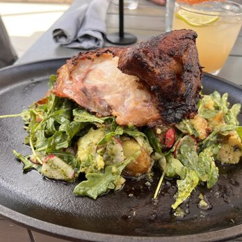Camp Outpost - Rotisserie Organic Half Chicken Plate-The chicken was roasted perfectly, the potatoes were crispy and the chimchurri sauce was on pointe - New American Near Me - San Antonio, Texas Camp Outpost - Rotisserie Organic Half Chicken Plate-The chicken was roasted perfectly, the potatoes were crispy and the chimchurri sauce was on pointe - New American Near Me - San Antonio, Texas
