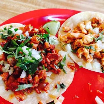 Maya Taqueria - Al Pastor Taco and a chicken taco! - Mexican Near Me - Austin, Minnesota Maya Taqueria - Al Pastor Taco and a chicken taco! - Mexican Near Me - Austin, Minnesota
