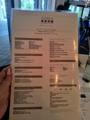 Menu photo 1 SAWA Restaurant & Lounge Coral Gables, FL Menu photo 1 SAWA Restaurant & Lounge Coral Gables, FL