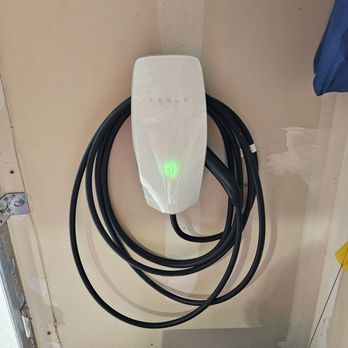 Prosper Electrical Contractors - This is our Tesla Charger installed in our garage. - Electricians Near Me