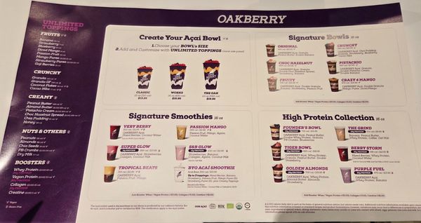 Menu photo 2 Oakberry Bellevue, WA Menu photo 2 Oakberry Bellevue, WA