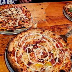 Bambino's pizza, margarita pizza, regular cheese pizza