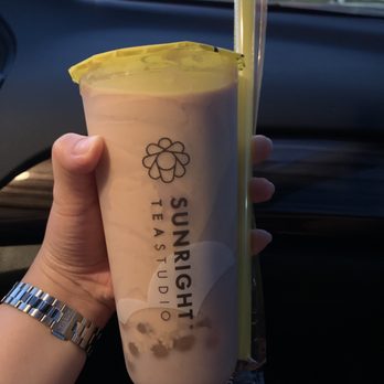 Sunright Tea Studio - Sunnyvale - Taro Milk Tea with honey boba - Bubble Tea Near Me - Sunnyvale, California