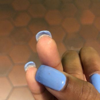 Persimmon Nail Spa - The top where the nail was filed, and the polish overlapping. - Nail Salons Near Me - Washington, DC, District of Columbia