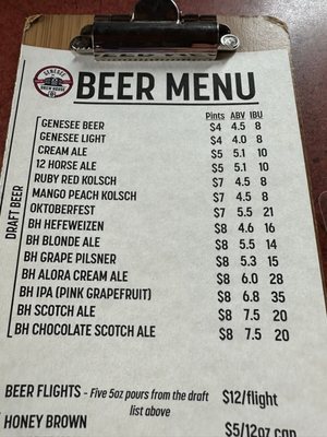 Menu photo 5 Genesee Brewing Company Rochester, NY Menu photo 5 Genesee Brewing Company Rochester, NY