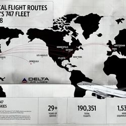 Delta Airlines - Full multi-fold mail flier received from US Post in San Diego, May 2024