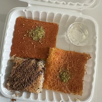 Knafeh Cafe - Knafeh Slice (soft and crispy), and a Nutella balourieh - Middle Eastern Near Me - Anaheim, California