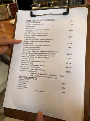 Menu photo 2 La Granja Barcelona, B