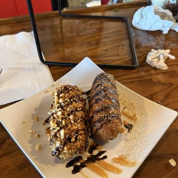 Motor City Pizza - Reece's Cannoli's, left. S'mores Cannolis, right. - Salad Near Me - Lewisville, Texas Motor City Pizza - Reece's Cannoli's, left. S'mores Cannolis, right. - Salad Near Me - Lewisville, Texas