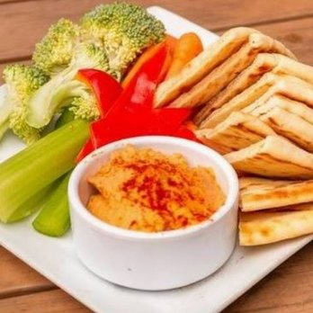 Two Penguins Tap & Grill - Roasted Red Pepper Homemade Hummus - Beer Gardens Near Me - Centennial, Colorado