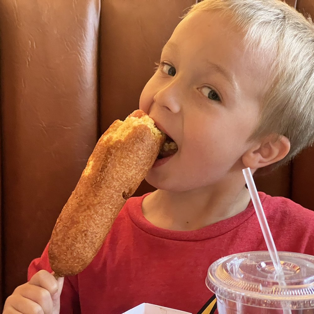 Sun Cattle - Look at that 1/4lb corn dog! - Burgers Near Me - Oklahoma City, Oklahoma Sun Cattle - Look at that 1/4lb corn dog! - Burgers Near Me - Oklahoma City, Oklahoma