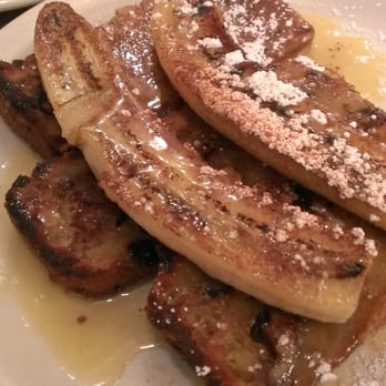 Bill's Cafe - Moist Banana bread pudding filled with walnuts and topped with sweet maple glazed banana - American Near Me - San Jose, California