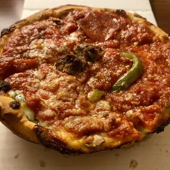 Giordano's - Deep dish personal 6" pizza with meatball, pepperoni, green peppers, and mushrooms. Was great! - Pizza Near Me - Rosemont, Illinois Giordano's - Deep dish personal 6" pizza with meatball, pepperoni, green peppers, and mushrooms. Was great! - Pizza Near Me - Rosemont, Illinois