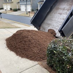 Mulch being delivered