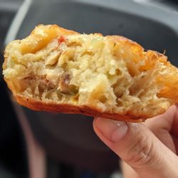 Aunt Elsie's Caribbean Kitchen - Cross-section of my salt fish fritter