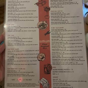 LumLum  - Menu as of July 2025 - Thai Near Me - New York, New York
