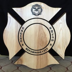 Foothill Trophy & Engraving - Custom wood signs - this one was 33" x 33"
