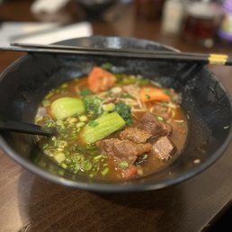 Tomato Beef Brisket Noodle Soup