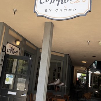 The Coffee House By Chomp - Exterior in cute plaza - Coffee & Tea Near Me - Solvang, California