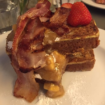 Bakers & Roasters - Banana nut bread French toast with bacon - Breakfast & Brunch Near Me - Amsterdam, New Hampshire