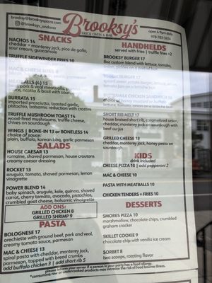 Menu photo 1 Brooksy's Brick Oven & Bar Andover, MA Menu photo 1 Brooksy's Brick Oven & Bar Andover, MA