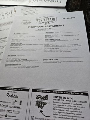 Menu photo 1 Fireproof Restaurant Columbus, OH
