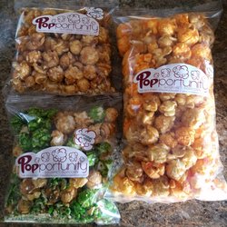 Popportunity - Caramel with peanuts, caramel apple, and chaos (cheddar and caramel)