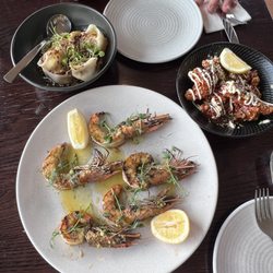 Plateau - Pork dumplings, shrimp, and Korean fried chicken