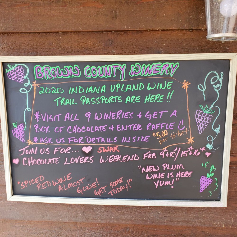 Brown County Winery - Informational sign at the entrance - Wineries Near Me - Nashville, Indiana