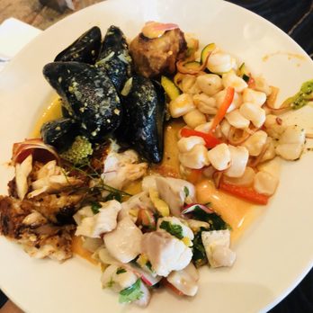 Caracol - Agua chile, ceviche, mussels, fish, and tuna croquette - Seafood Near Me - Houston, Texas Caracol - Agua chile, ceviche, mussels, fish, and tuna croquette - Seafood Near Me - Houston, Texas