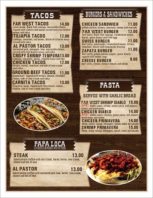 Menu photo 1 Far West Mexican Restaurant Lorimor, IA