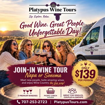 Platypus Wine Tours - Wineries Near Me - Napa, California