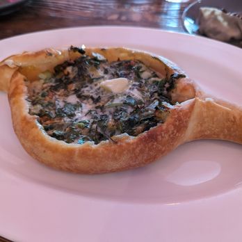 Georgian Cheese Boat - Acharuli spinach - Georgian Near Me - San Francisco, California