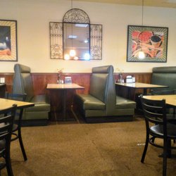 Aegean Pizza - Interior with unraveling carpet