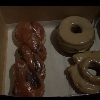 Friendly Donuts - Cinnamon twist bar, Maple cronut and maple old fashioned. Damn - Donuts Near Me - Orange, California