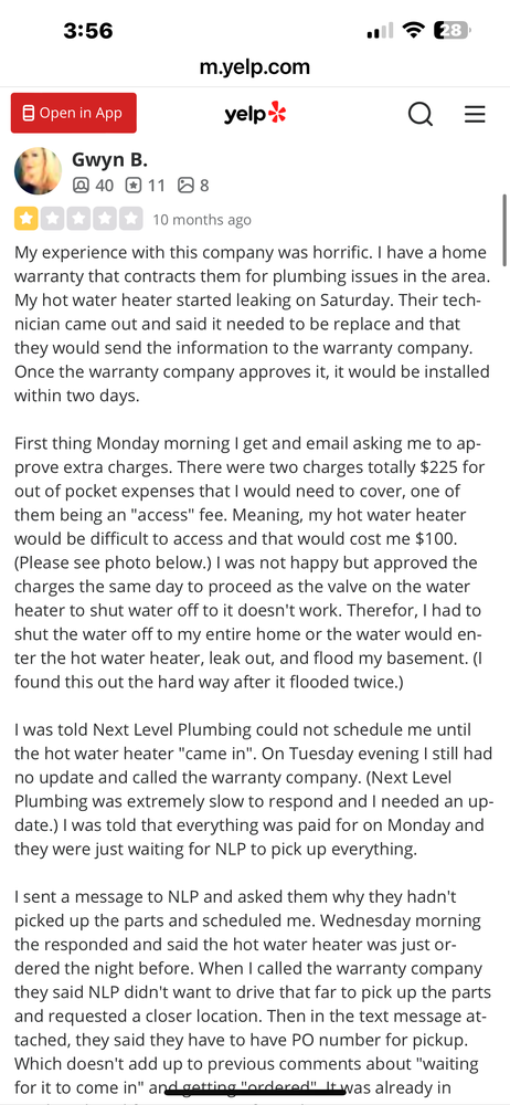 Slide of Next level plumbing