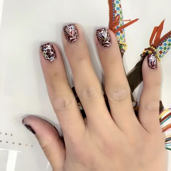 Five Star Nails - Foil design gel nails - Nail Salons Near Me - Wheeling, Illinois
