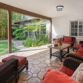 Clearview Treatment Programs - Outdoor patio with seating and greenery, offering a calm space for reflection and support at Clearview's women's mental healt... - Counseling & Mental Health Near Me - Los Angeles, California