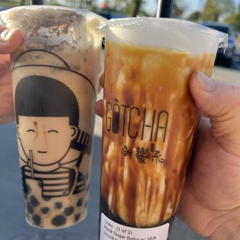 Gotcha Tea - Paris Milk Tea  & Black Sugar Boba w/ Milk - Bubble Tea Near Me - San Diego, California